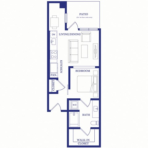 a floor plan of a bedroom floor plan with an open concept bedroom and living room
